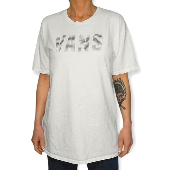 Vans Other - Vans Short Sleeve Shirt Large White Silver